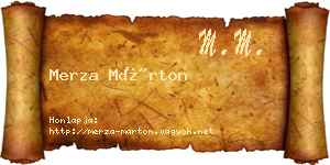 Merza Márton névjegykártya